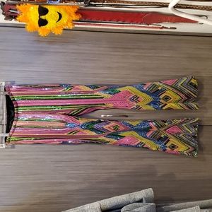 Sequined bell bottoms.